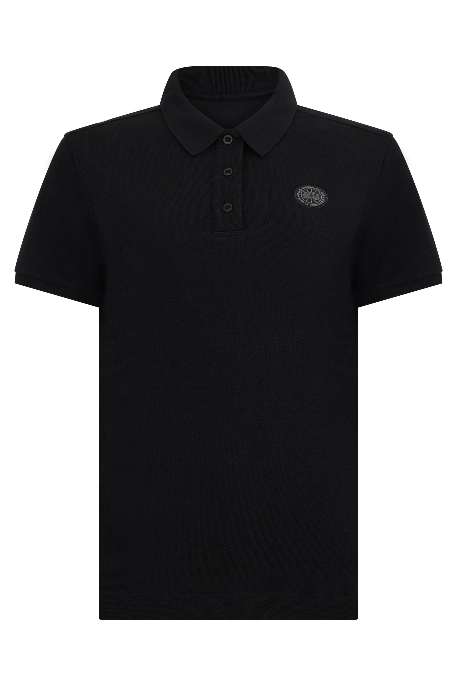 Black cotton polo with elegant logo