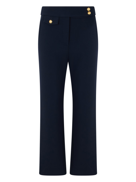 Slim trousers with decorative buttons