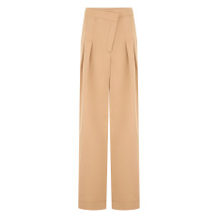 Pleated straight trousers in cotton
