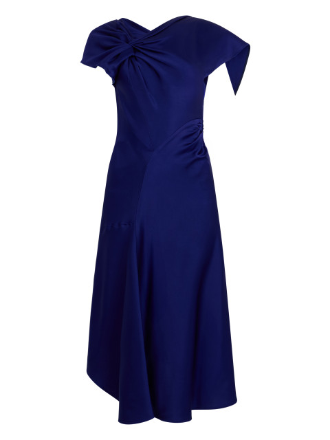 Asymmetrical dress with knot