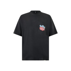 Black comfortable T-shirt with stylish logo