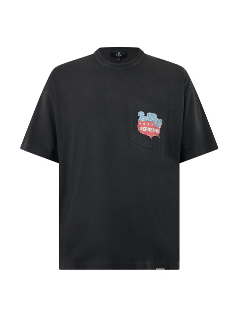 Black comfortable T-shirt with stylish logo