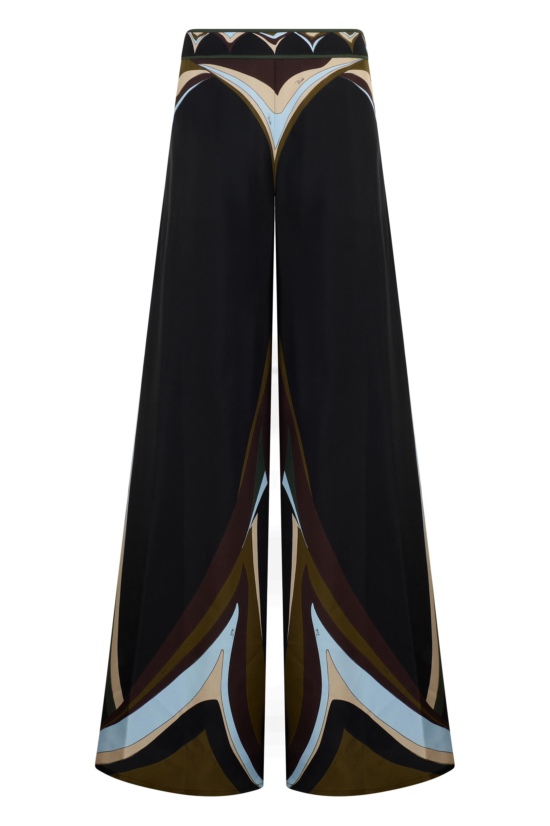 Palazzo pants in printed silk