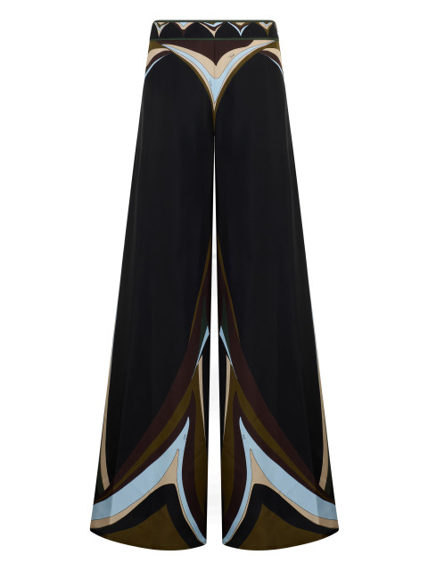 Palazzo pants in printed silk
