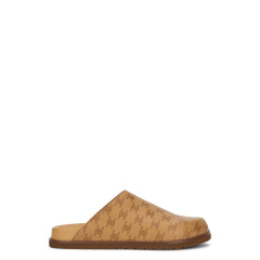 Men's clogs in leather with monogram print