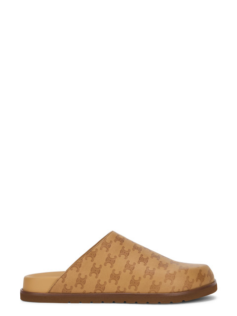 Men's clogs in leather with monogram print