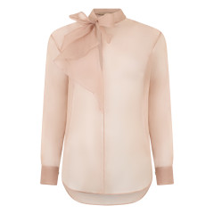Silk blouse with bow
