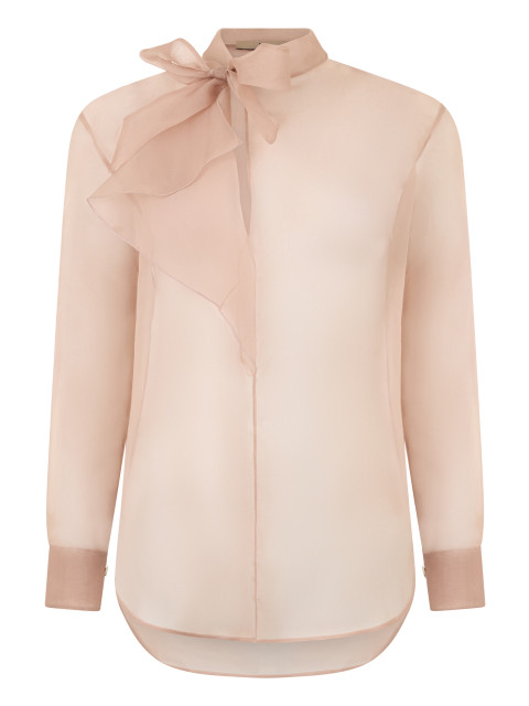 Silk blouse with bow