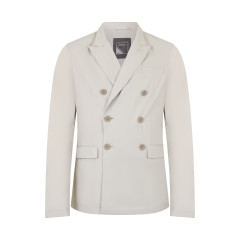 Double-breasted jacket in technical fabric