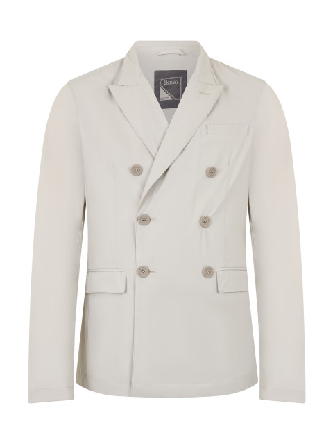 Double-breasted jacket in technical fabric