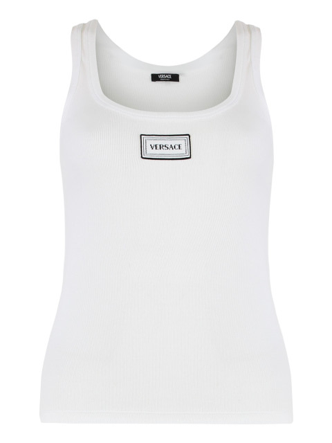 Ribbed stretch tank top in cotton