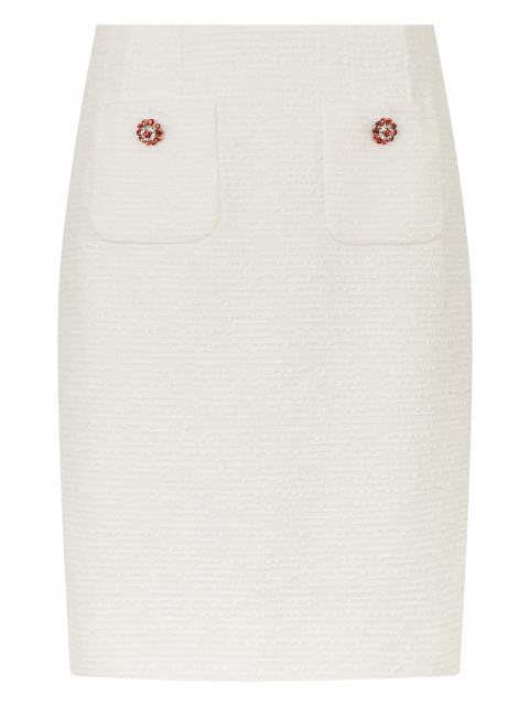 Tweed dress with jewel buttons