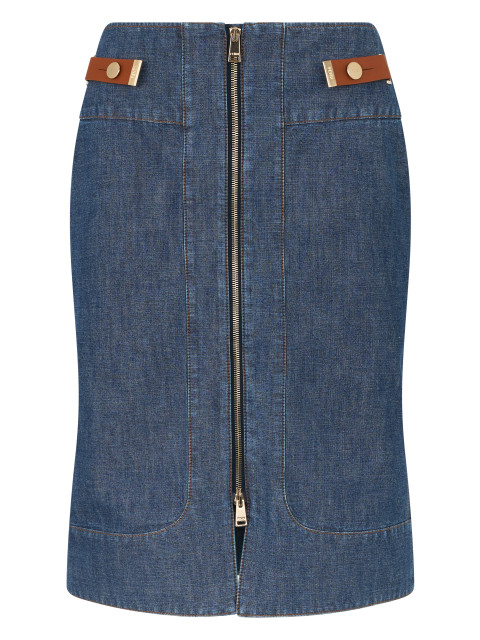 Denim skirt with zipper