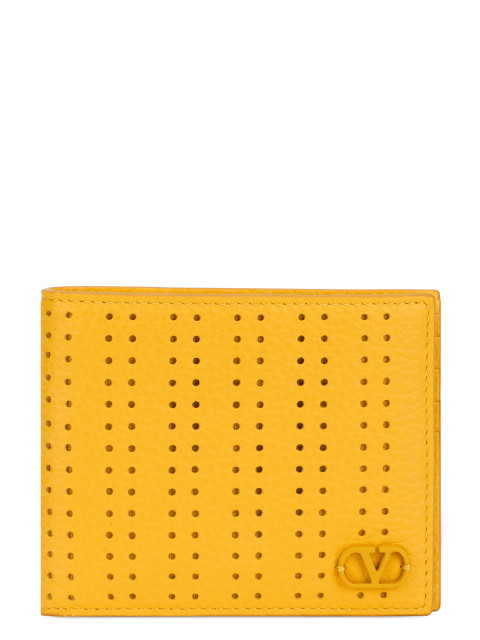 Perforated leather wallet