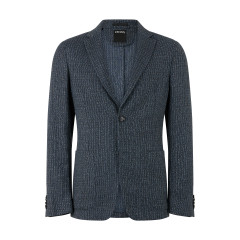 Single-breasted jacket in a cashmere-linen blend