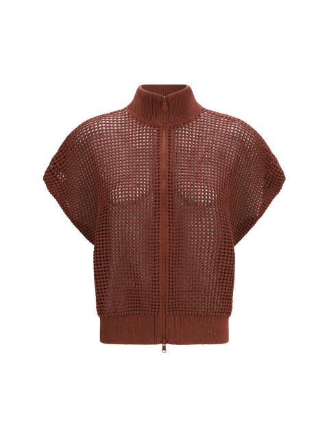 Cotton mesh Cardigan with Dazzling Details
