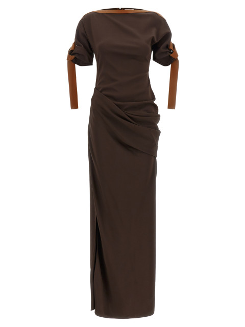 [Ferragamo] Short sleeve dress FW26 795757EXPRESSO