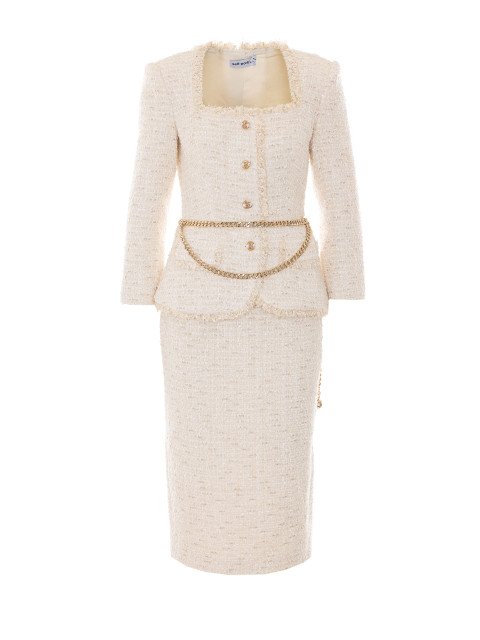[SELF PORTRAIT] Long sleeve dress FW26 059MACREAM