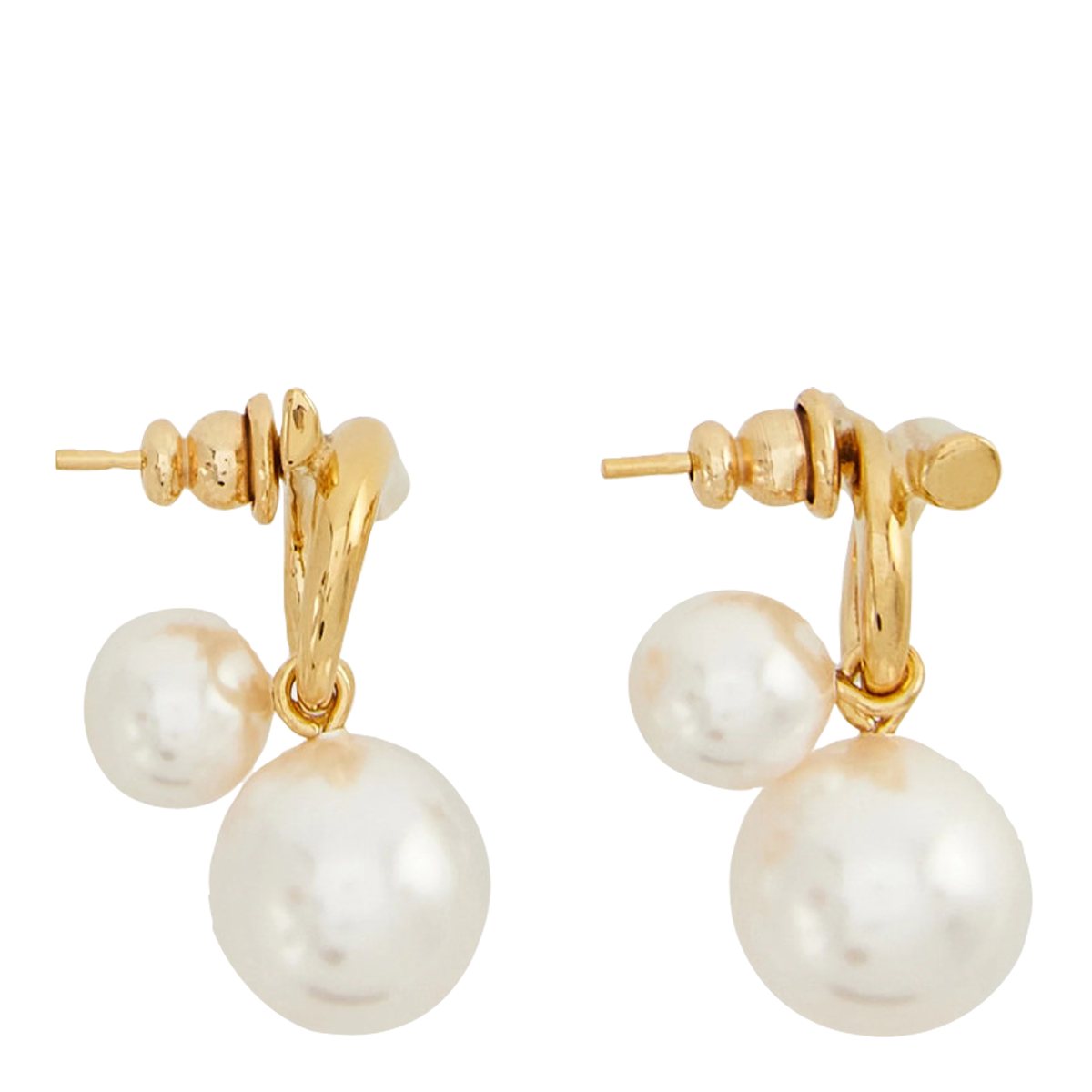 [Salvatore Ferragamo] Earring FW26 780384760805ORO GIOVE/WHITE