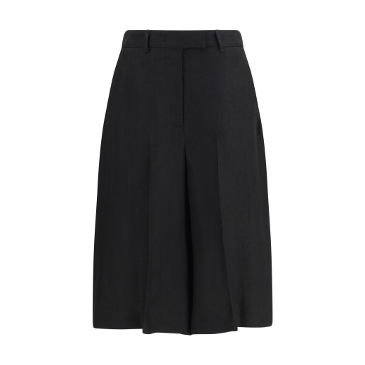 주름 장식이 있는 트윌 소재의 스트레이트 레그 버뮤다 쇼츠