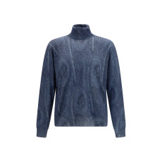 프린트 터틀넥 스웨터
